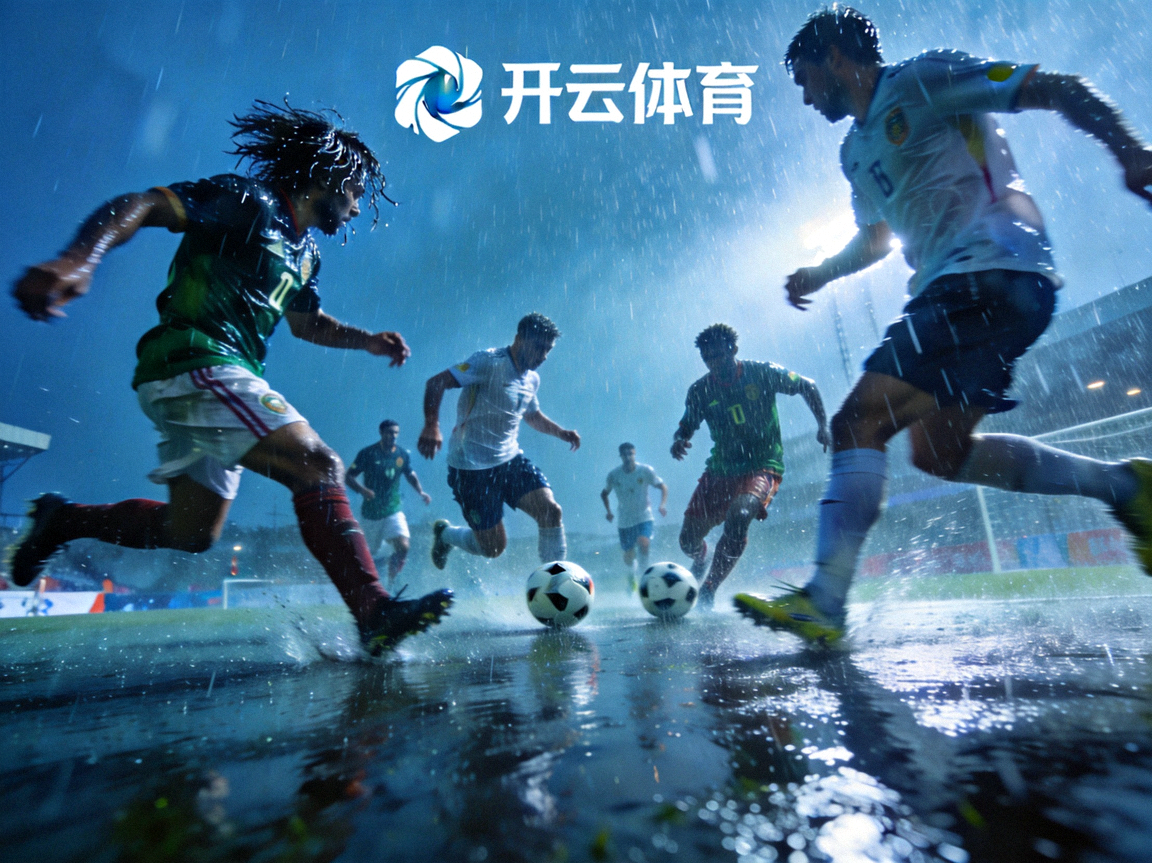 开云体育 - 世界杯预选赛激烈比赛场景，球员在雨中拼搏